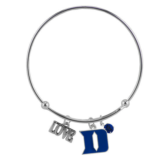 Sandol Jewelry - New Love Duke Blue Devils Wire Bangle Charm Bracelet ,NCAA